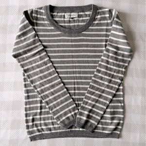 BlendShe from ASOS Gray/White Striped Knit Sweater XS